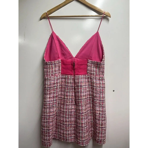 Alice + Olivia NEW Women's Carli Tweed Minidress Size 14 In Pink Designer - Picture 8 of 14